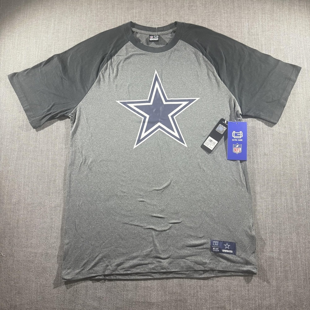 Dallas Cowboys Shirt Mens Large Gray Black NFL Football Ultra Game New Tee